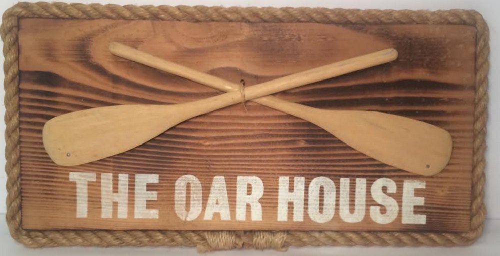 The Oar House Wooden Plaque - Rustic Nautical Wall Decor for Beach House, Lake Cabin, or Coastal Home Decor | Perfect for Living Room, Bedroom, or Entryway