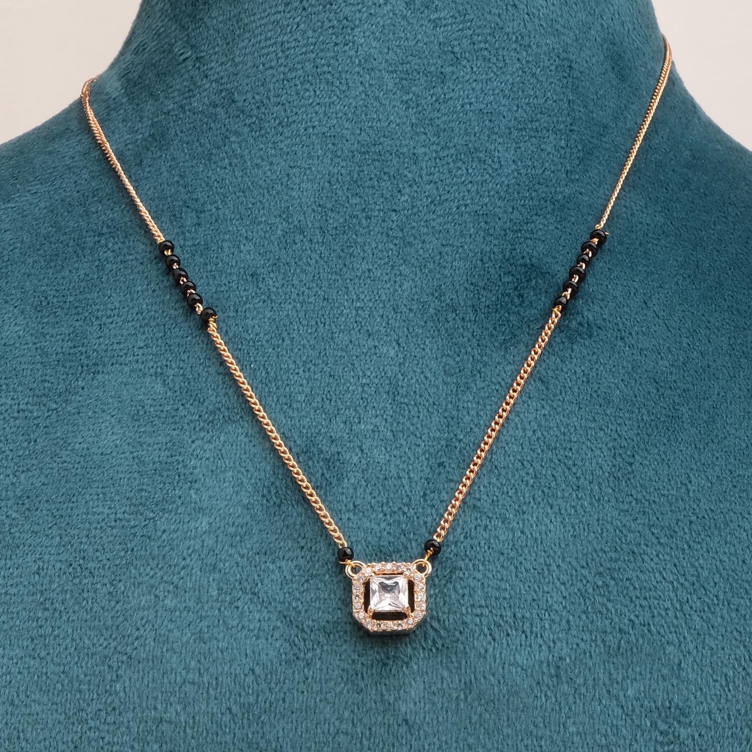 Luxury XPNSV Jewelry AD Pendant Gift Set for Women & Girls - American Diamond Mangalsutra with Traditional Black Beads | 9 Elegant Designs | Perfect for Diwali, Weddings, Anniversaries & Special Occasions