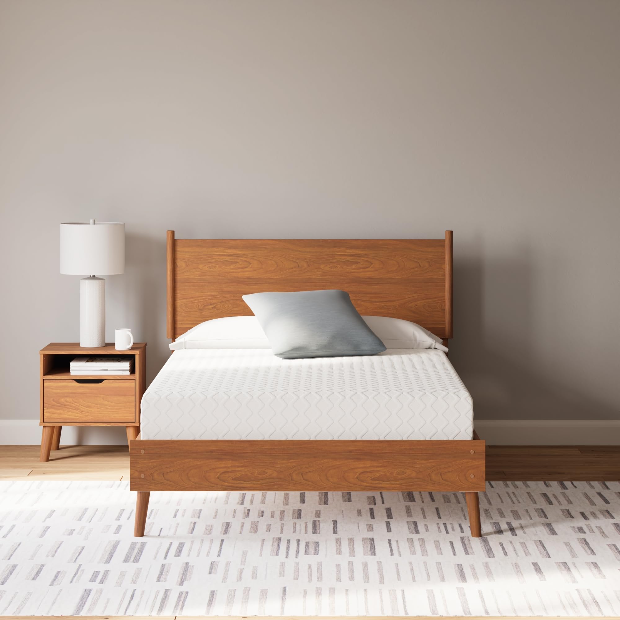 Ashley Signature Full Size 10 Inch Medium Firm Memory Foam Mattress with Green Tea & Charcoal Gel - Pressure Relief & Cooling Support for Back, Side & Stomach Sleepers - Perfect for Guest Rooms & Dorm Beds