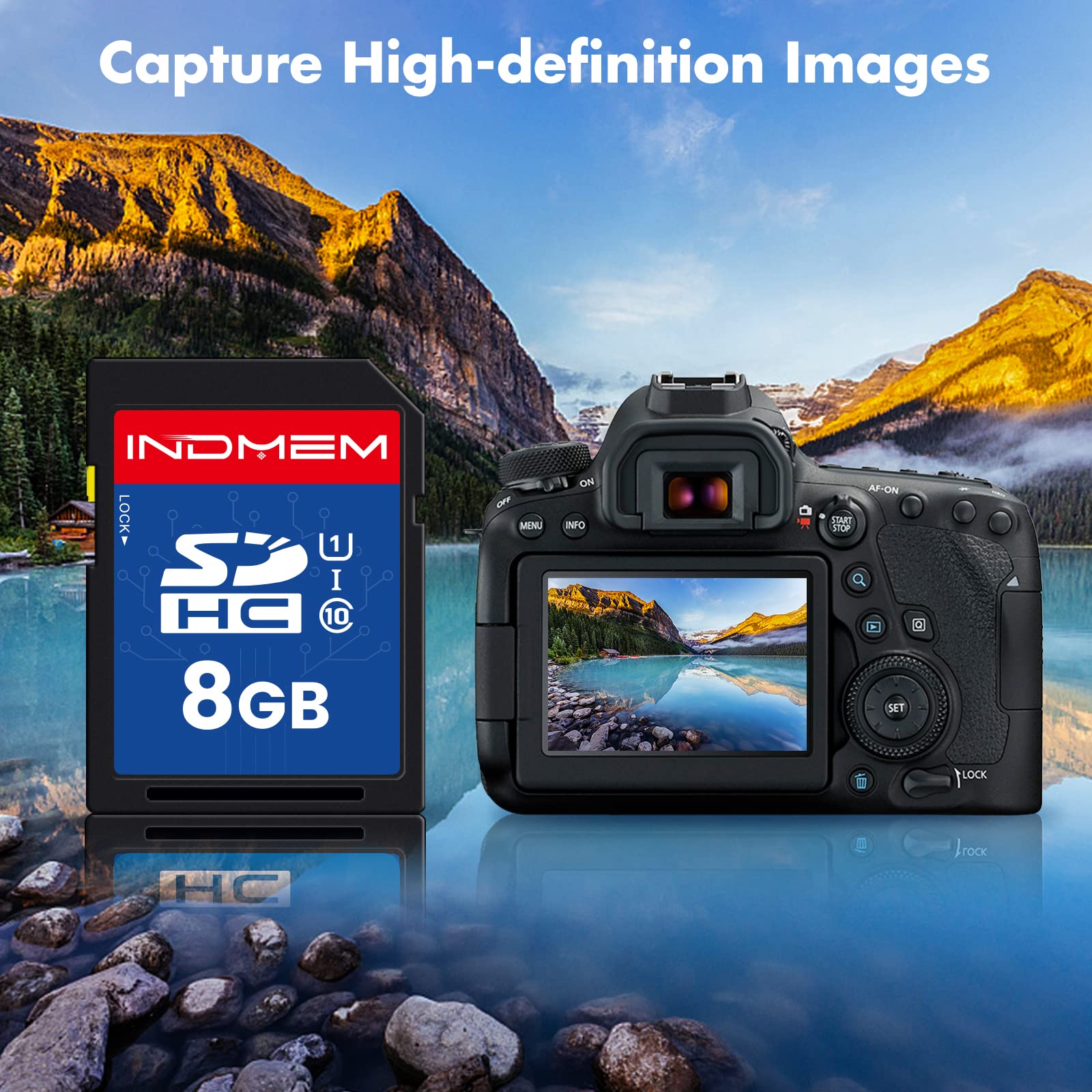 8GB SDHC Memory Card 5 Pack - UHS-I U1 Class 10 High Speed Flash Card for Digital Cameras, Computers & Trail Cameras - Perfect for Photography, Data Storage & Wildlife Monitoring