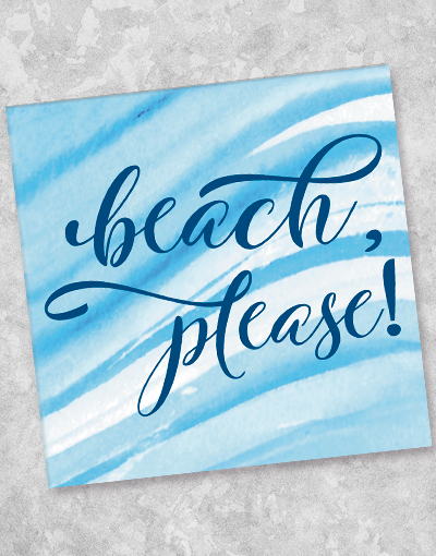 Beach Please Beverage Napkins (40 Count) - Premium Paper Cocktail Napkins for Summer Parties, Beach Weddings, and Outdoor Gatherings