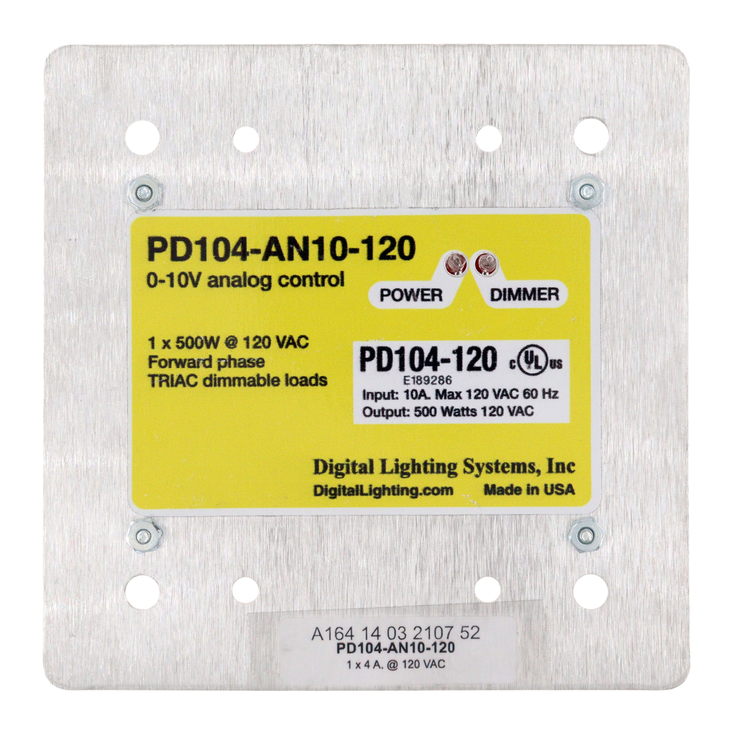 PD104 AN10 120V Analog Dimmer Pack for Digital Lighting Systems - 500W Capacity | Perfect for Stage Lighting, Theater Productions & Home Automation