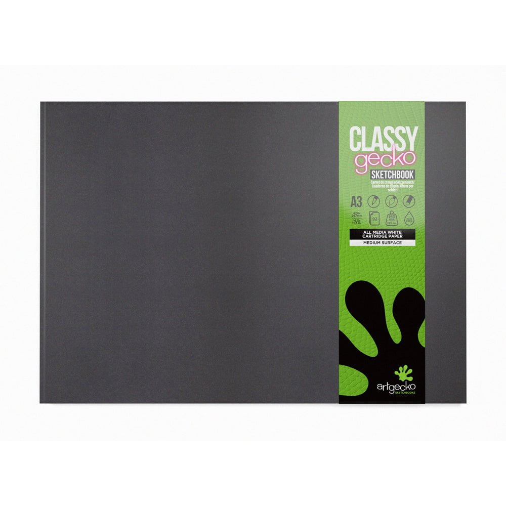 Artgecko Premium A3 Landscape Sketchbook - 92 Pages (46 Sheets) 150gsm White Paper for Artists & Designers | Perfect for Drawing, Watercolor & Mixed Media Art