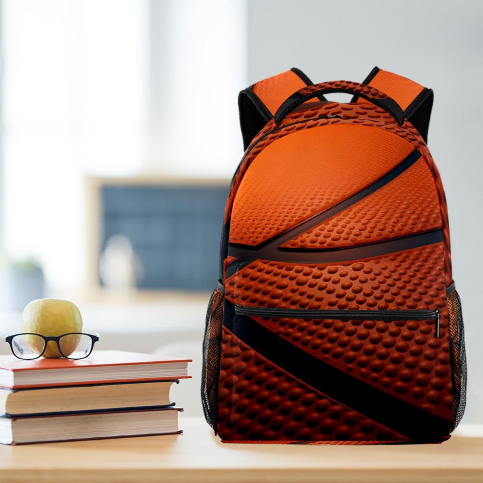 FVQL Kids Backpack - Durable School Bookbag for Teens & Children - Basketball Sports Design - Perfect for School, Travel & Sports Activities