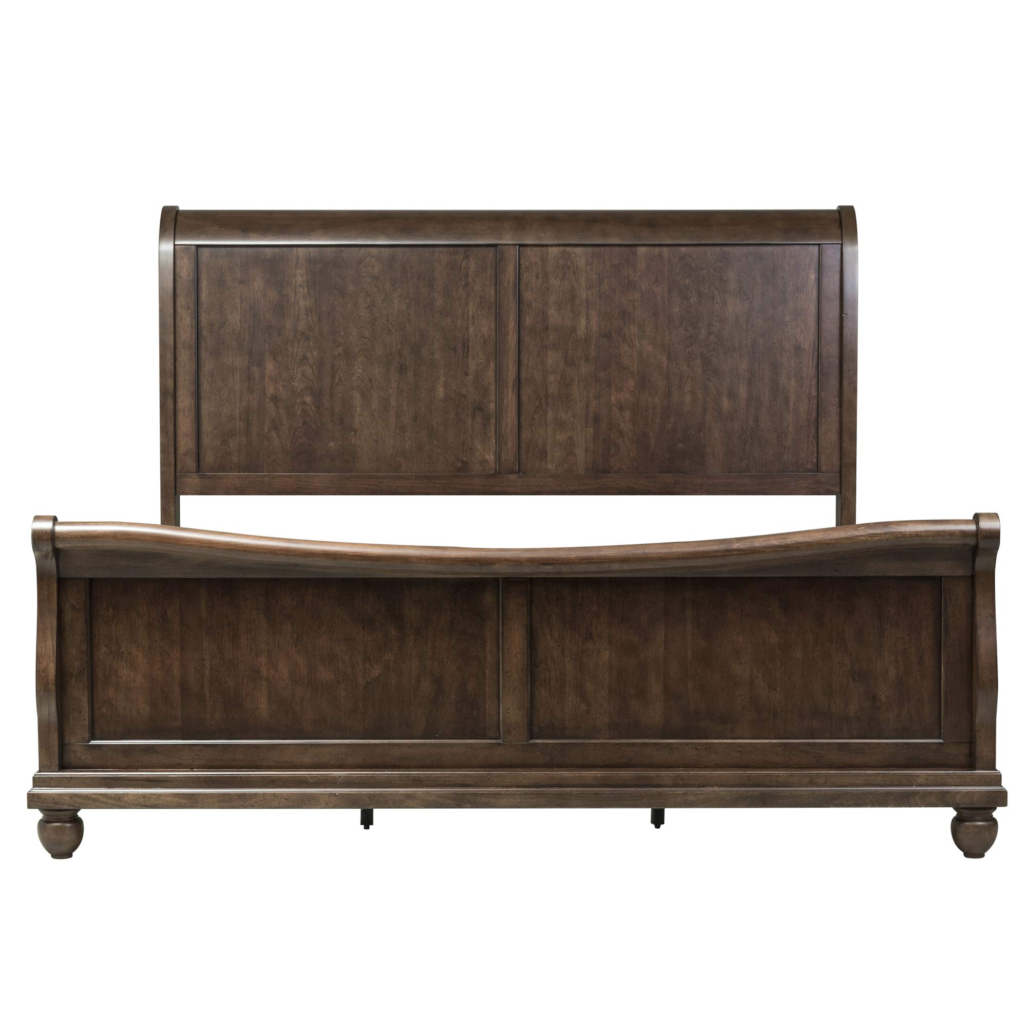 Liberty Furniture Industries Rustic Traditions Queen Sleigh Bed in Cherry Finish - Perfect for Farmhouse & Traditional Bedroom Decor