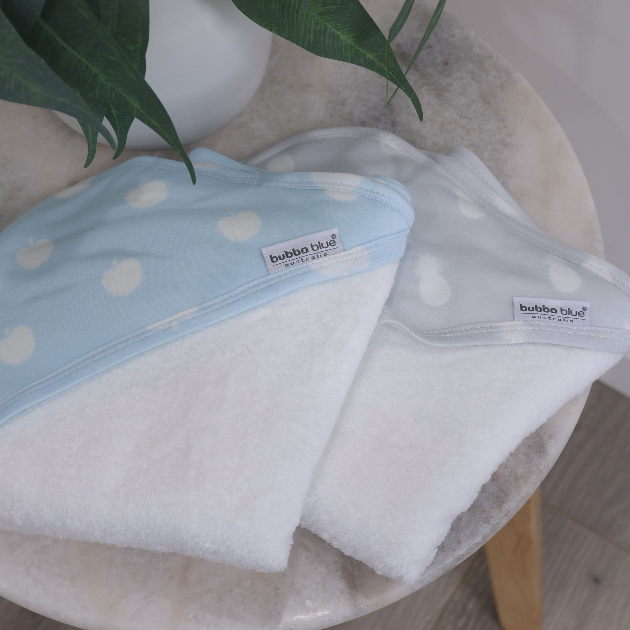 Nordic Sorbet 2-Pack Hooded Baby Towel - Apple & Pineapple Print - Soft Absorbent Bath Towel for Newborns, Infants & Toddlers - Perfect for Bath Time, Swimming & Beach Outings
