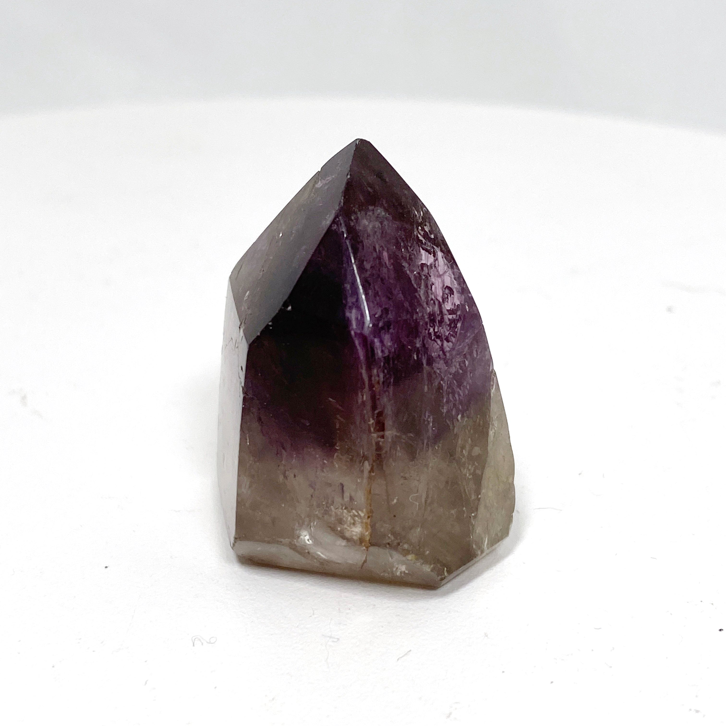 Natural Smokey Amethyst & Clear Quartz Crystal Point - Healing Stones for Meditation, Reiki, and Home Decor (CR3450)