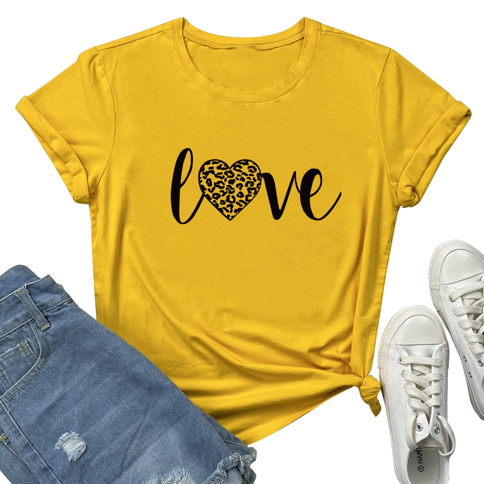 BLACKOO Women's Cute Graphic Casual T-Shirts - Soft Cotton Short Sleeve Tees for Everyday Wear, Street Style & Casual Outfits