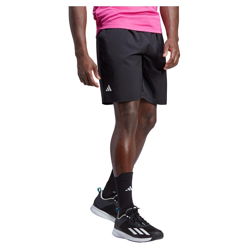 Men's 7 Inch Tennis Shorts with 3 Stripes - Black Athletic Shorts for Running, Gym & Casual Wear