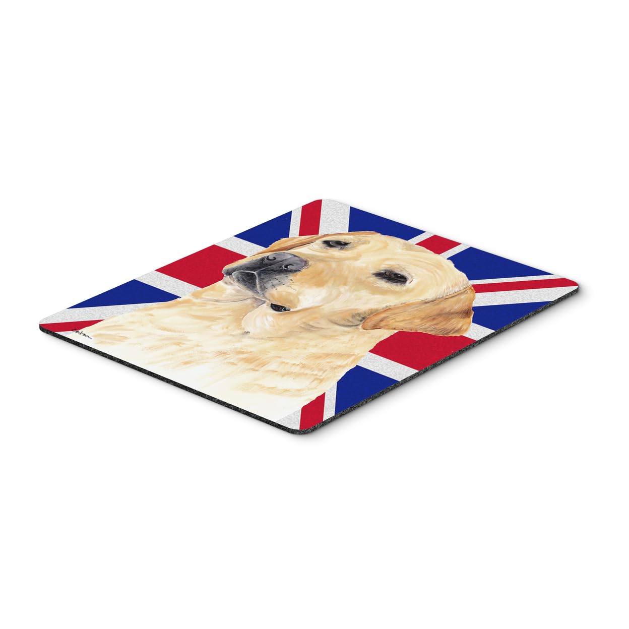 Labrador with English Union Jack British Flag Mouse Pad - Large Washable Non-Slip Desk Mat for Home Office, Gaming & Computer Work | Heat Resistant Hot Pad & Trivet for Kitchen Use