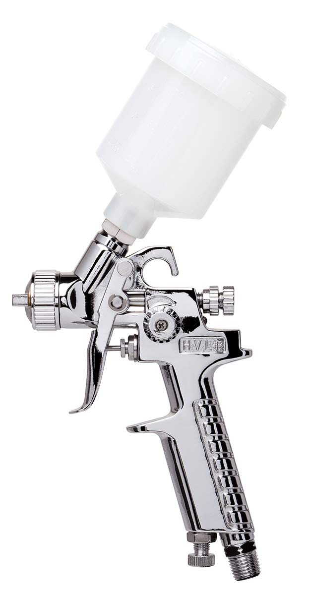 Rockwood 10-Piece HVLP Air Spray Gun Kit with 1.4mm, 1.7mm & 0.8mm Nozzles - Gravity Feed Automotive Paint Sprayer Set Includes 2x1000ml Nylon Cups, Filter & Regulator Gauge - Perfect for Car Painting, Furniture Refinishing & DIY Projects