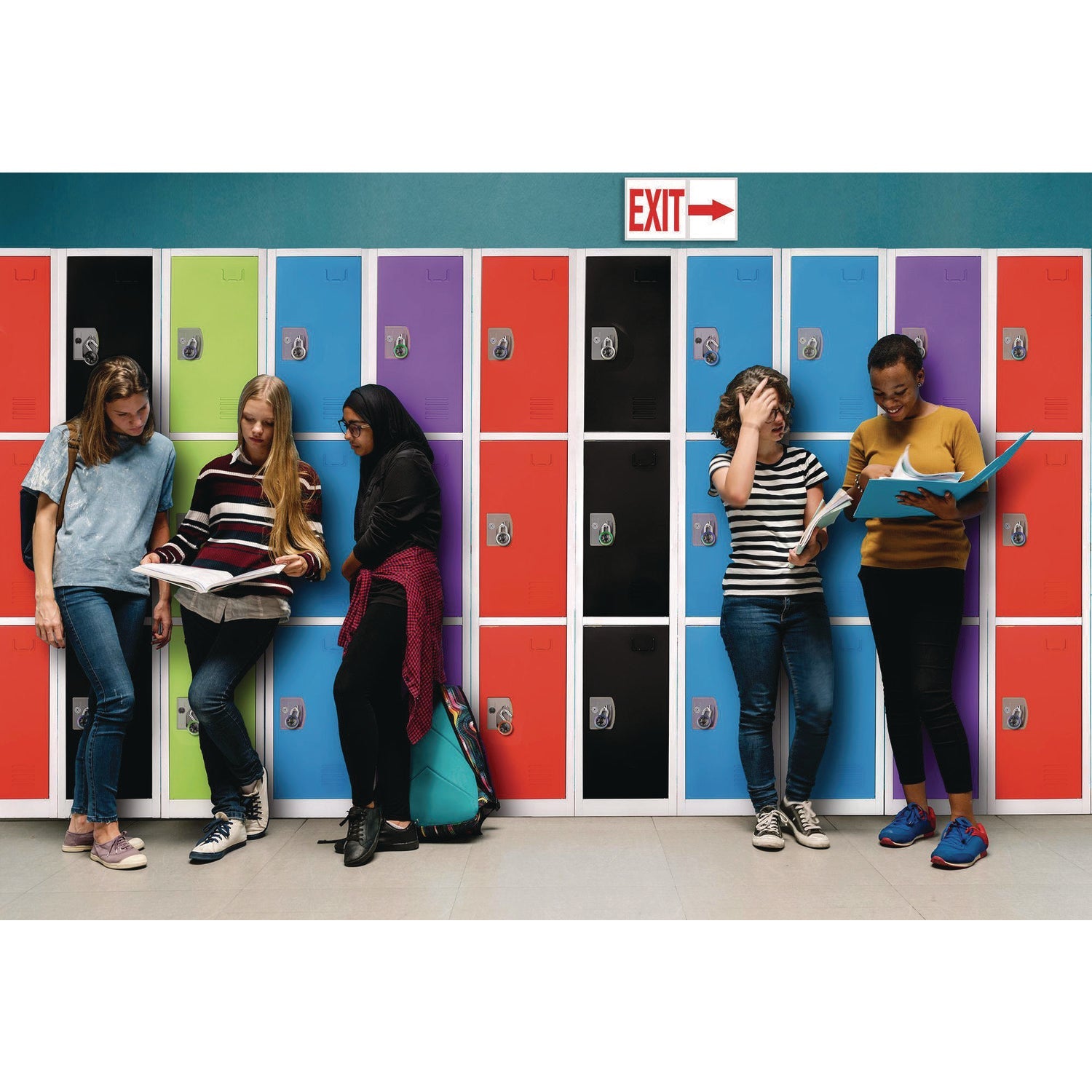 AdirOffice 3-Compartment Steel Storage Locker - 12x12x72 Inches, Black - Perfect for Gym, School, Office & Warehouse Organization