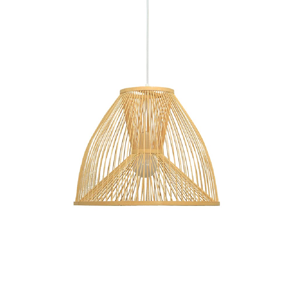 Modern LED Chandelier Lamp - 3-Layer Woven Bamboo Birdcage Pendant Light with Rattan Design, Energy-Efficient Ceiling Fixture for Living Room, Bedroom & Study | Perfect for Boho, Farmhouse & Coastal Home Decor