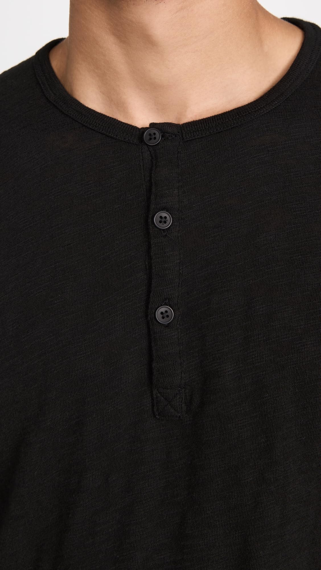 ATM Anthony Thomas Melillo Men's Distressed Wash Henley T-Shirt - Casual Vintage Style for Everyday Wear & Street Fashion