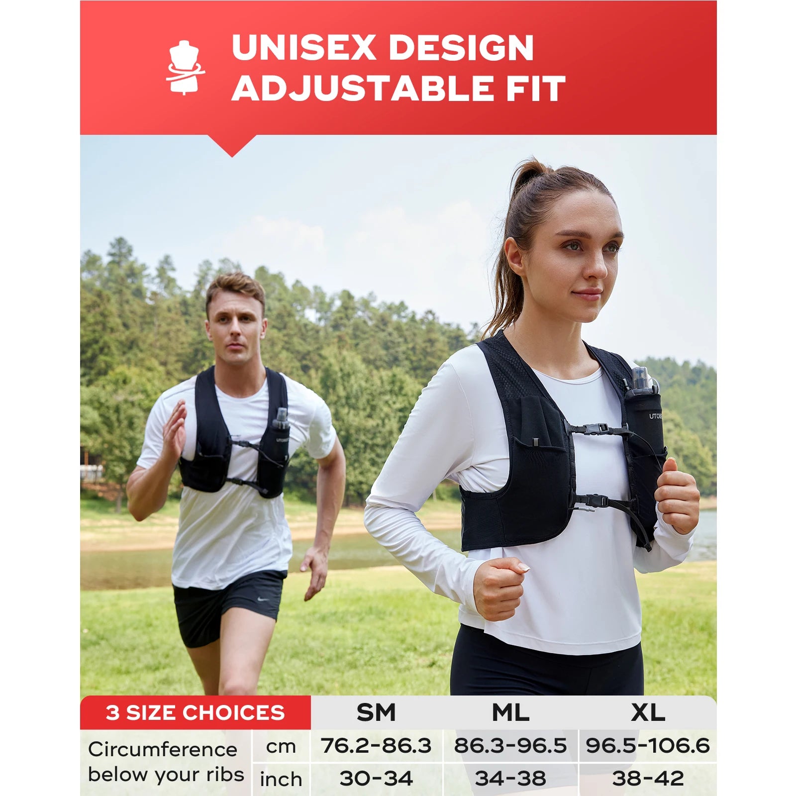 UTOBEST UTR112 Ultra Lightweight Hydration Pack - Breathable Trail Running Vest for Marathon, Cycling & Hiking - Perfect for Outdoor Adventures & Long-Distance Sports