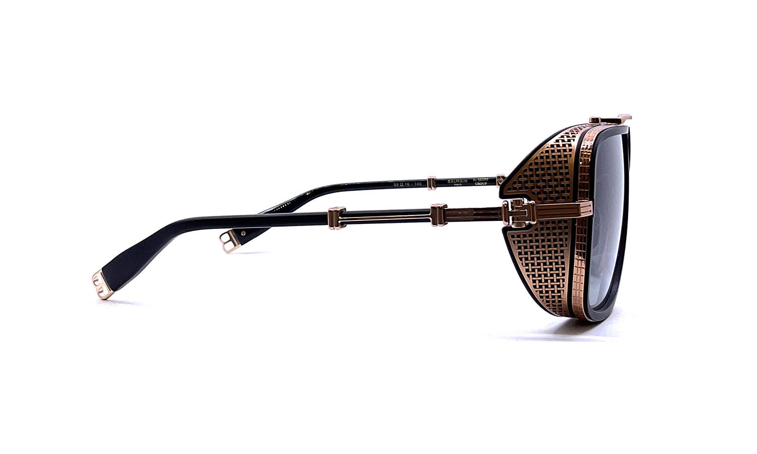 Balmain O.R. Rose Gold & Black Sunglasses - Luxury Fashion Shades for Women & Men - Perfect for Outdoor Activities, Beach & Driving