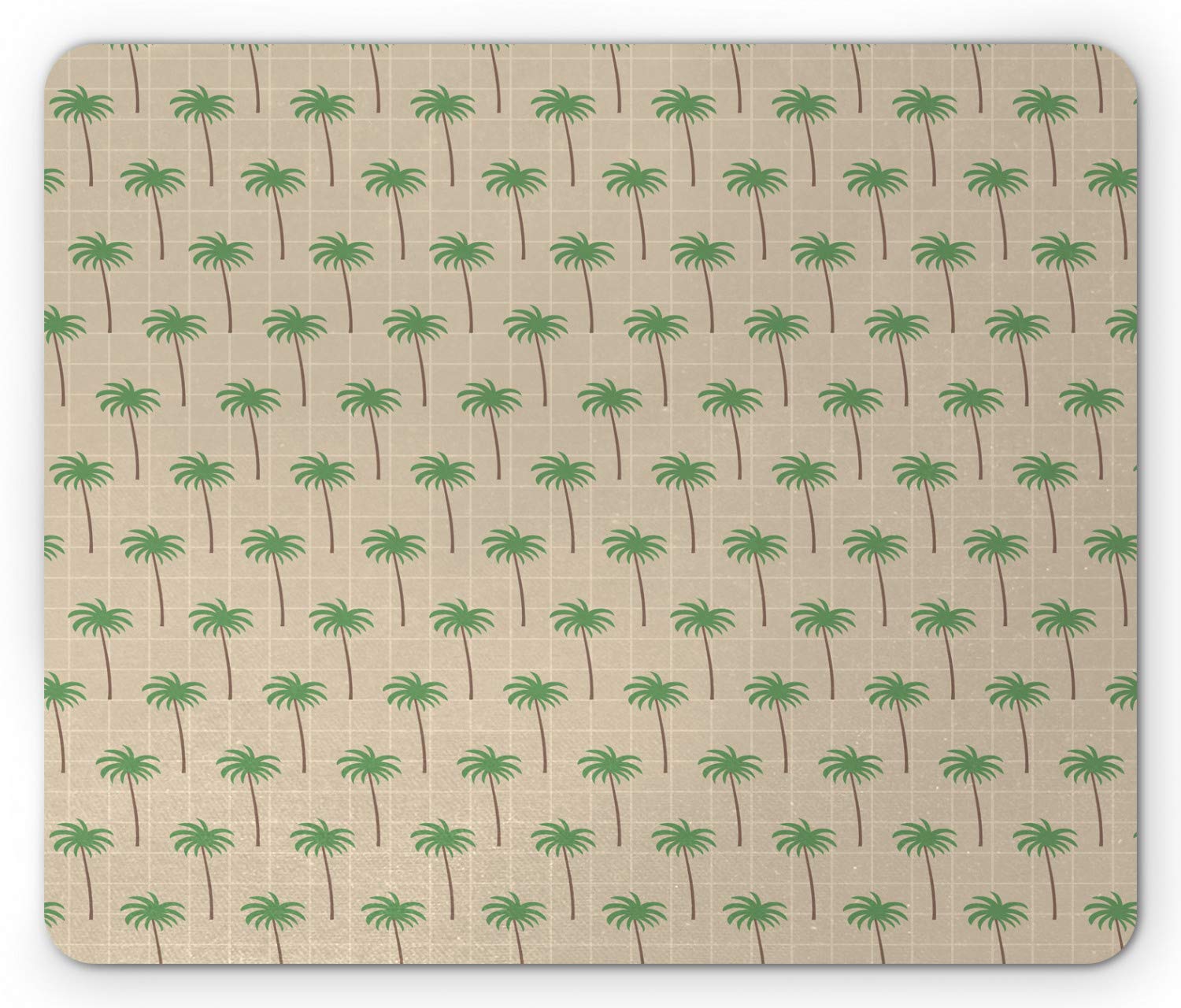 Ambesonne Non-Slip Rubber Mouse Pad with Palm Trees Design - Standard Size Rectangle Mousepad in Pale Sepia & Multicolor - Perfect for Office, Gaming & Home Computer Use