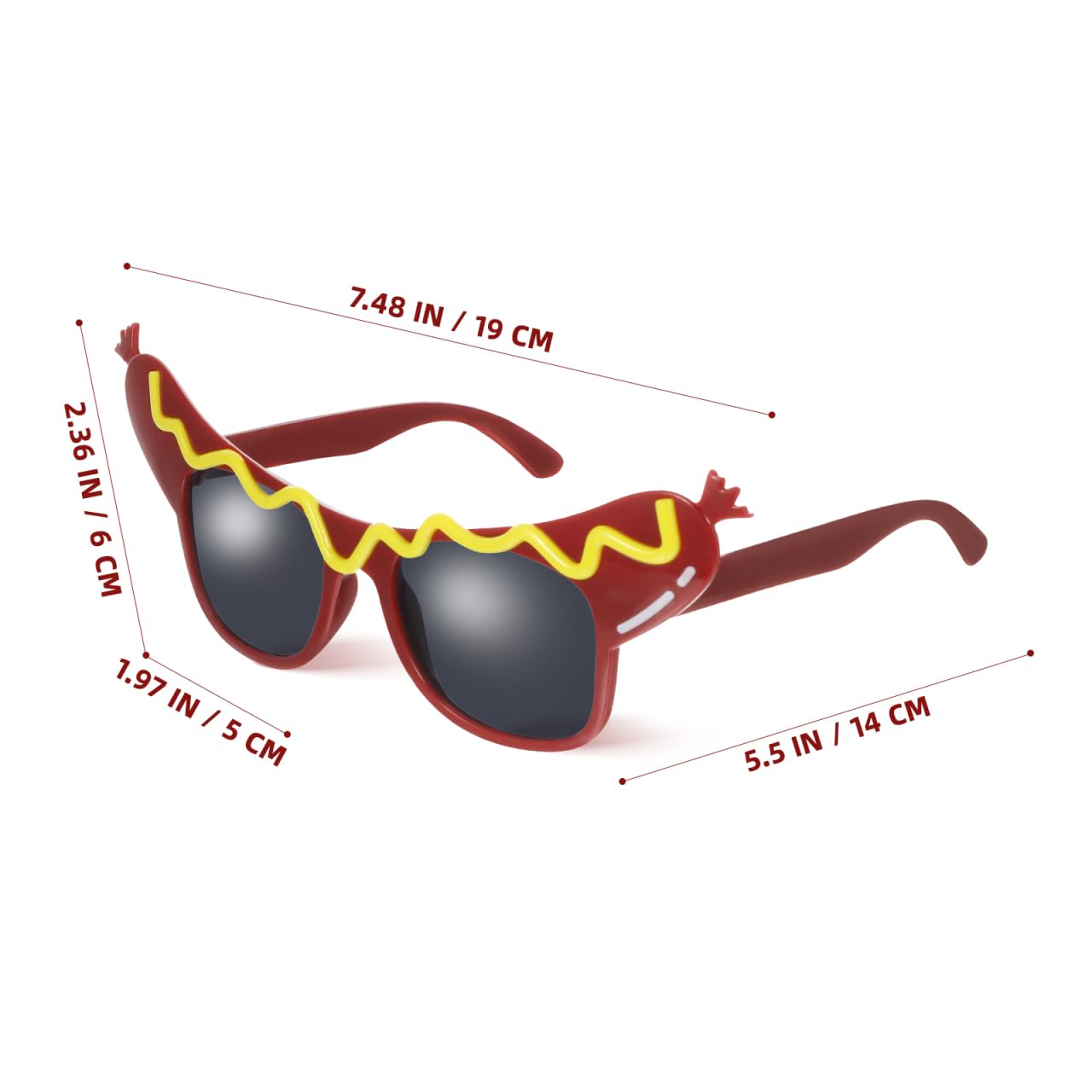 Hot Dog Sunglasses - Funny Novelty Party Glasses for Halloween, Birthday, Cosplay & Dance Events | Costume Accessories for Masquerade, Makeup & Festive Occasions