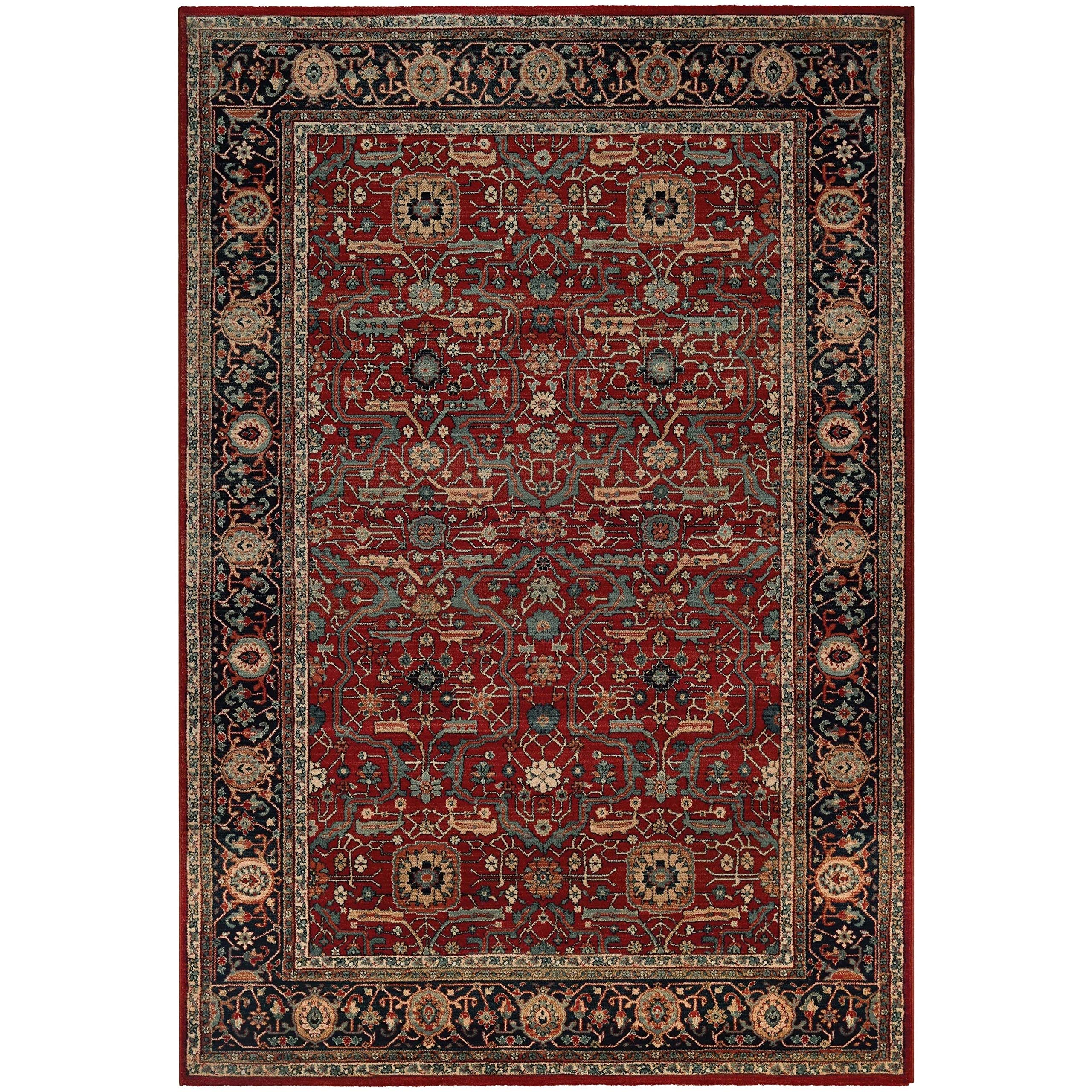 Dream Decor Rugs Parish Djaushegen Area Rug Navy/Rust 4'6
