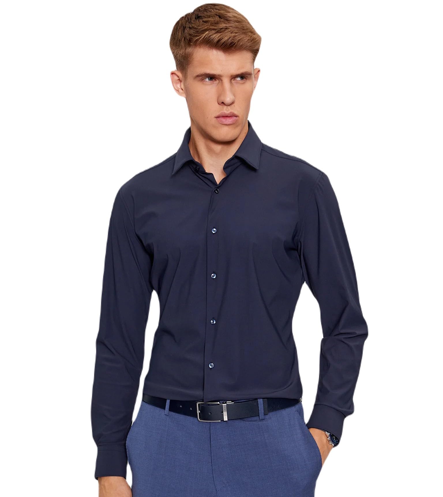 Hugo Boss Men's Slim Fit Performance Dress Shirt - Premium Stretch Comfort for Business & Formal Occasions