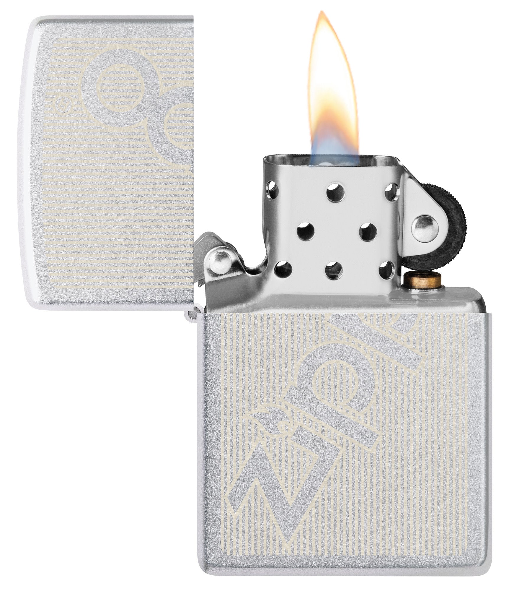 Stylish Pinstripe Zippo Lighter - Premium Windproof Metal Lighter for Outdoor Camping, Hiking & Everyday Carry