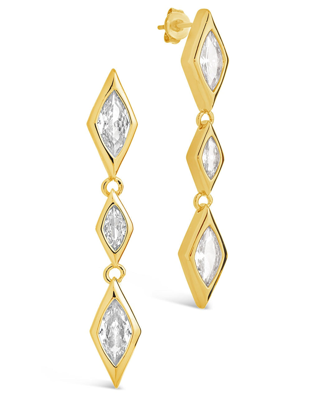 Lissie CZ Drop Stud Earrings for Women - Sparkling Cubic Zirconia Dangle Earrings for Party, Wedding & Evening Wear