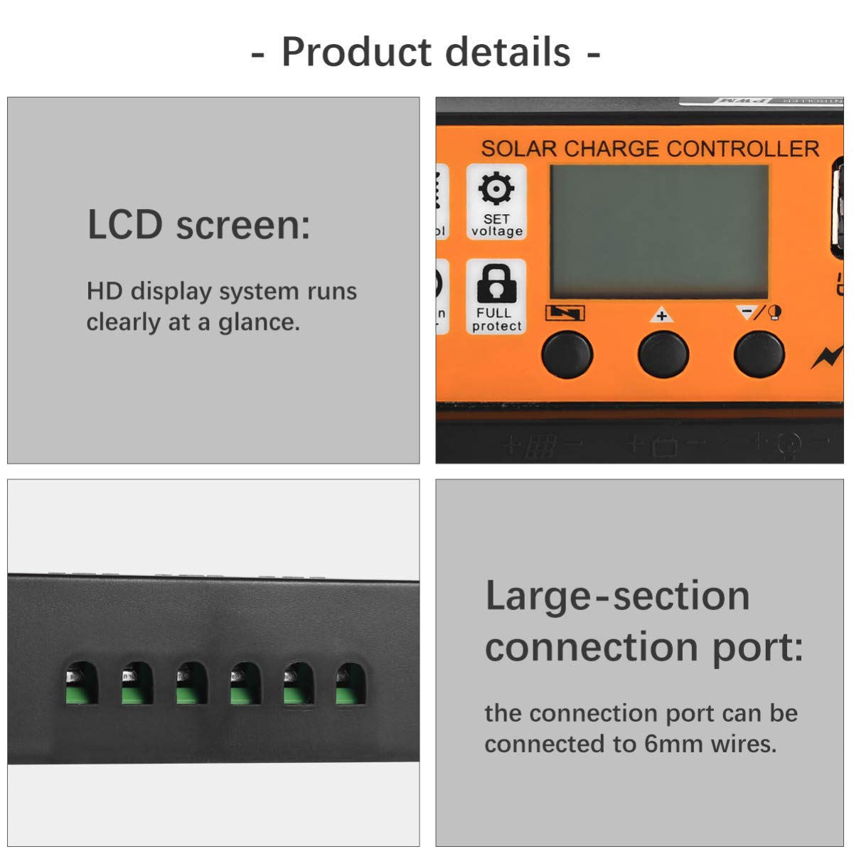 10A Solar Charge Controller - MPPT Solar Panel Regulator for 12V/24V Battery Charging - Perfect for RV, Boat, Off-Grid & Solar Generator Systems