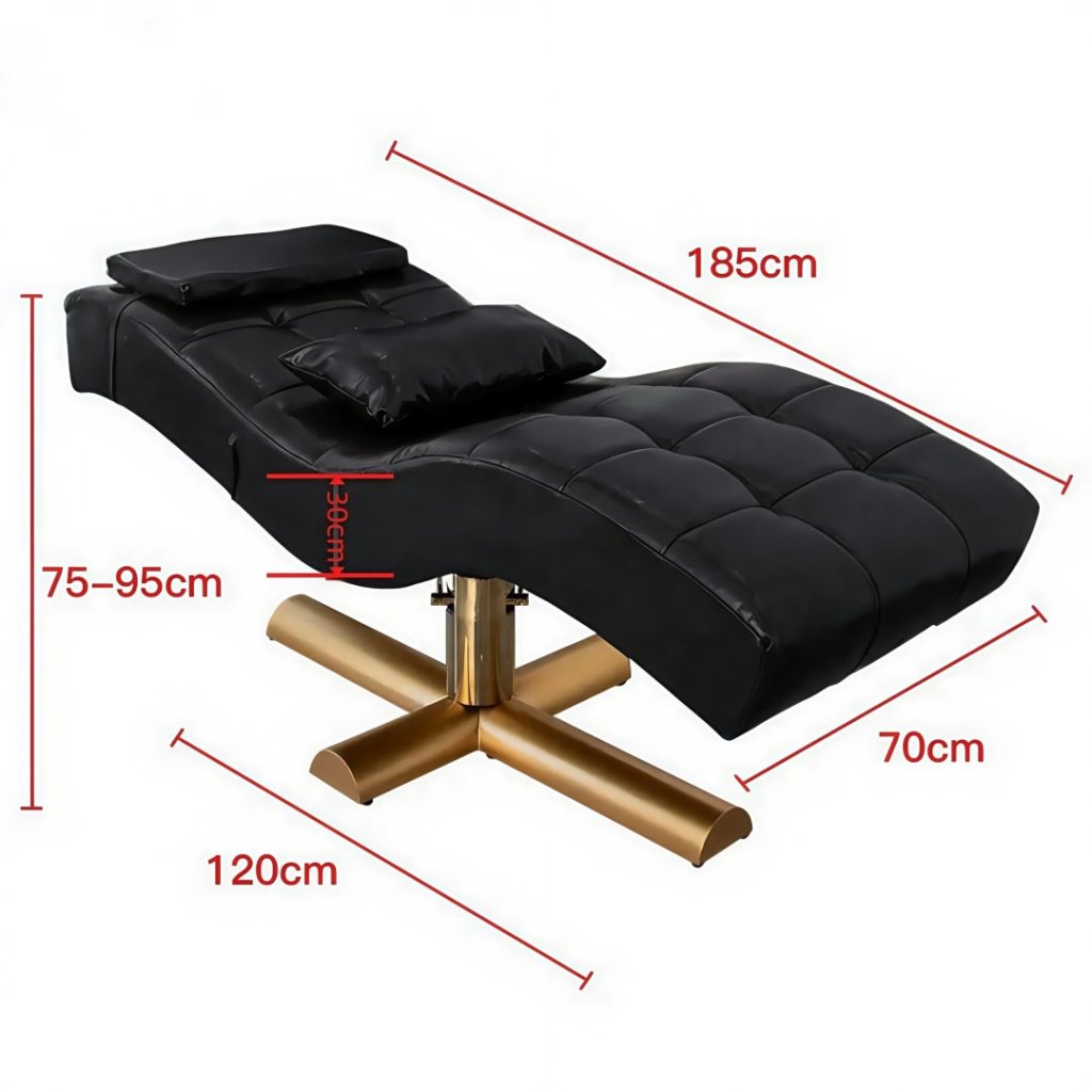 Premium Gold Hydraulic Luxury Eyelash Extension Bed - S-Shaped Ergonomic Design for Professional Lash Artists | Perfect for Salon, Spa & Home Use