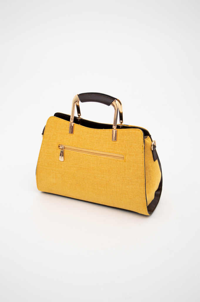 Cora Handbag 200 - Stylish Mustard Yellow Leather Tote Bag for Women | Perfect for Work, Travel & Everyday Use