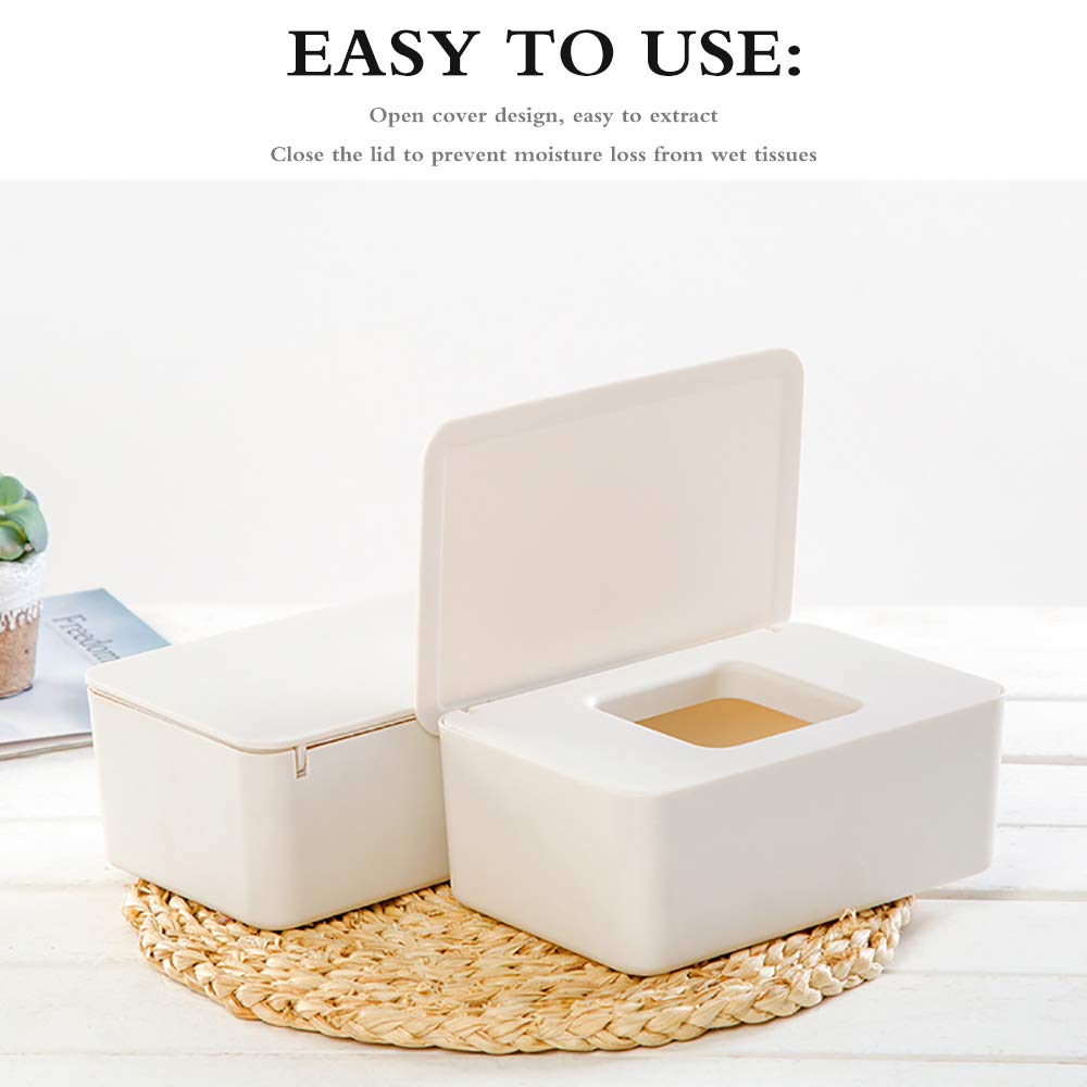 Moontie Baby Wipe Dispenser with Lid - Keeps Wipes Fresh & Moist - Portable Tissue Storage Box for Nursery, Changing Table, Vanity, Office & Travel - Ideal for Diaper Changes, Makeup Removal & Quick Cleanups