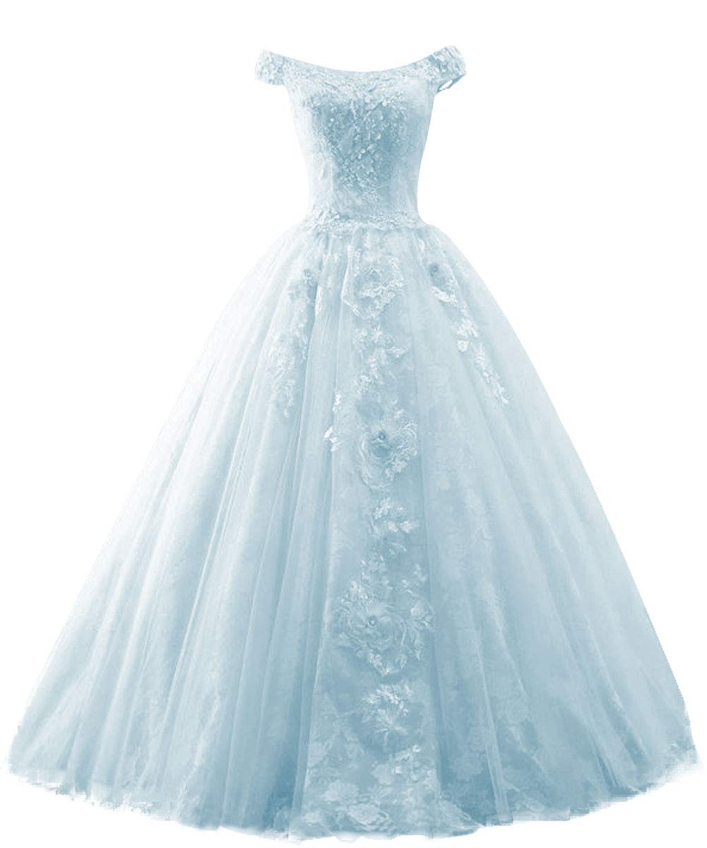 Elegant Off-Shoulder Lace Prom Dress Ball Gown for Quinceañera & Evening Events | Formal Dance, Homecoming, Wedding Guest Dress