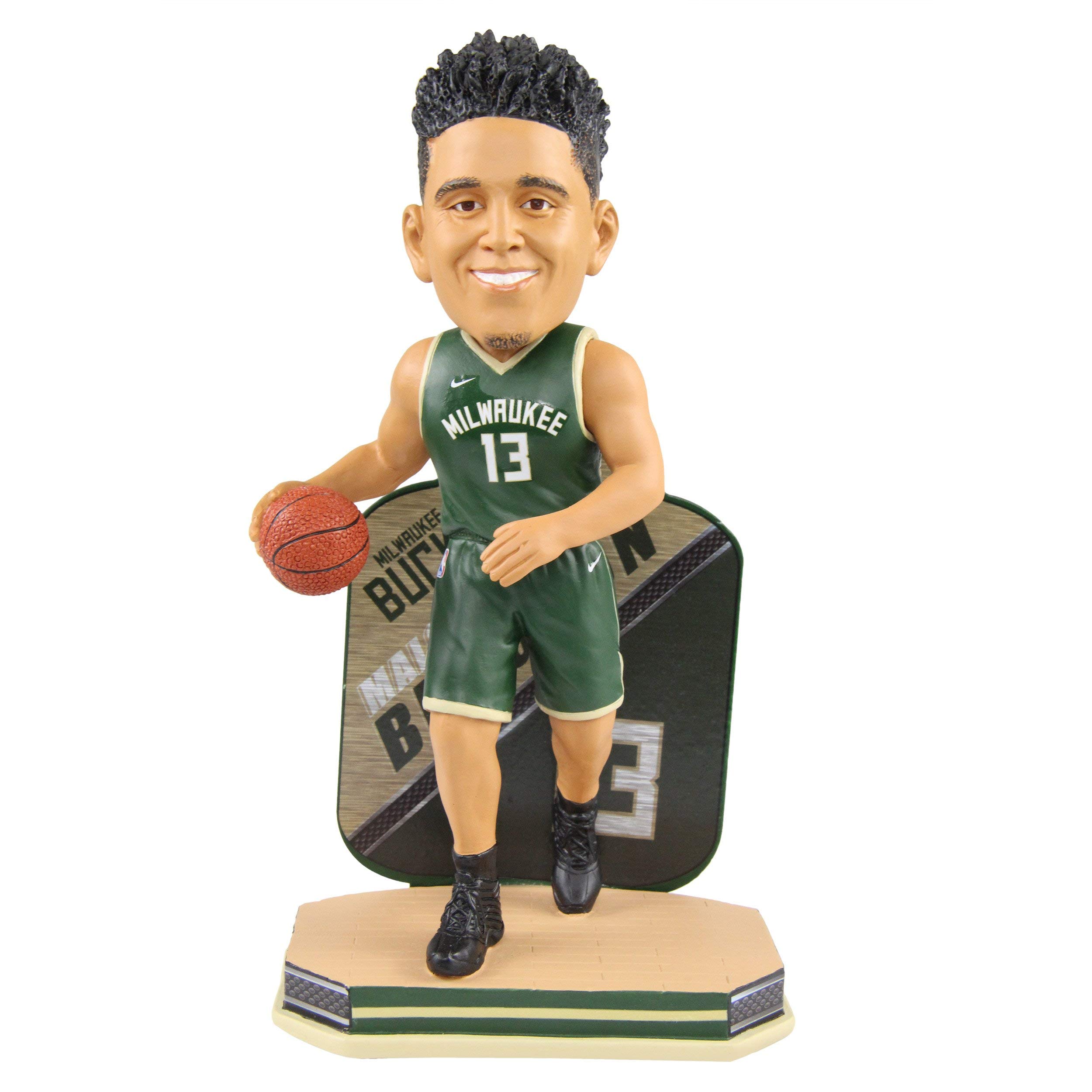 FOCO Malcolm Brogdon Milwaukee Bucks NBA Bobblehead - Official Special Edition Collectible with Name & Number - Perfect for Basketball Fans, Sports Memorabilia Collections, and Game Room Decor