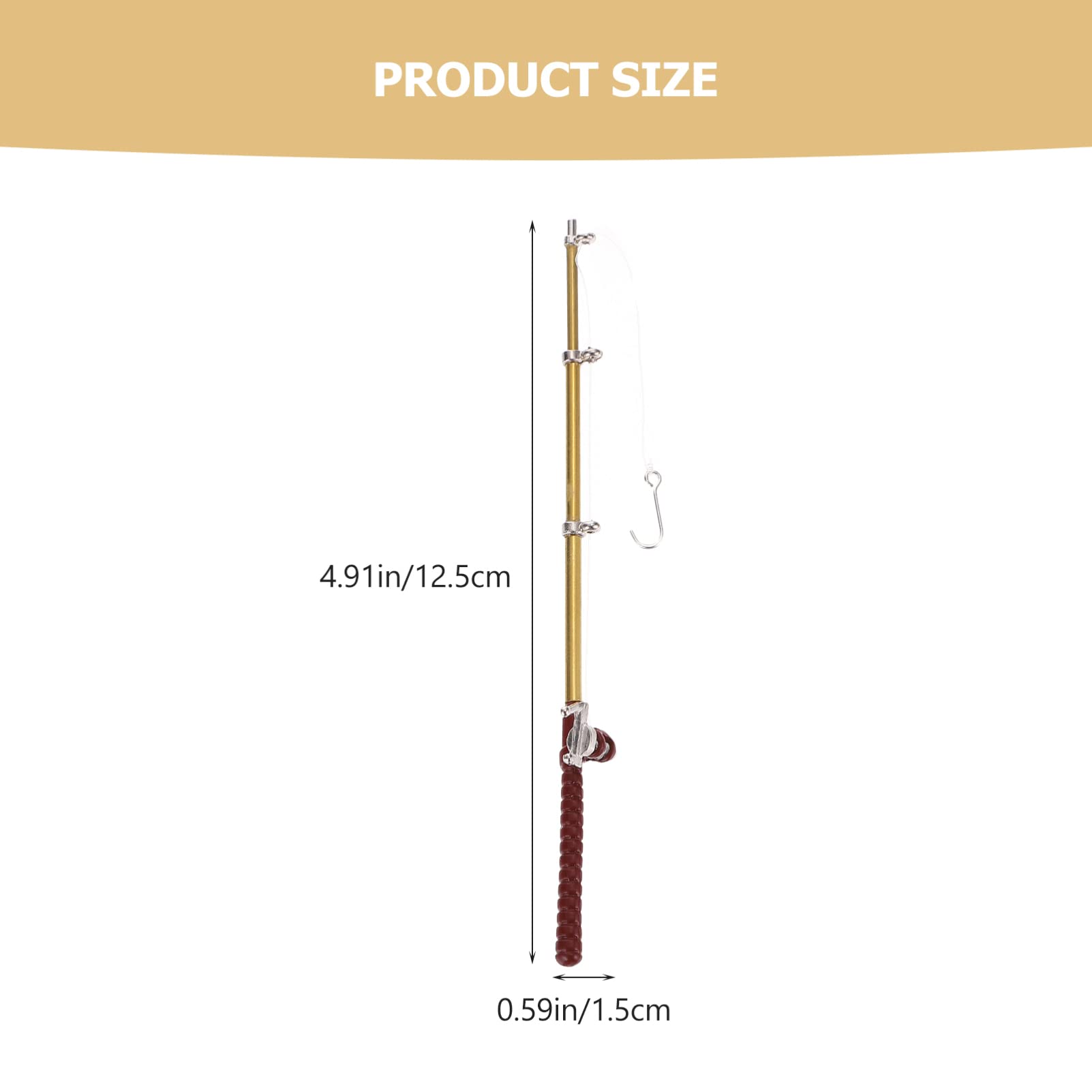 TOYANDONA Miniature Fishing Pole - Dollhouse Fishing Rod for Kids Play House, Fairy Garden & Micro Landscape Decoration | Perfect for Pretend Play, DIY Scenes & Tiny Furniture Accessories