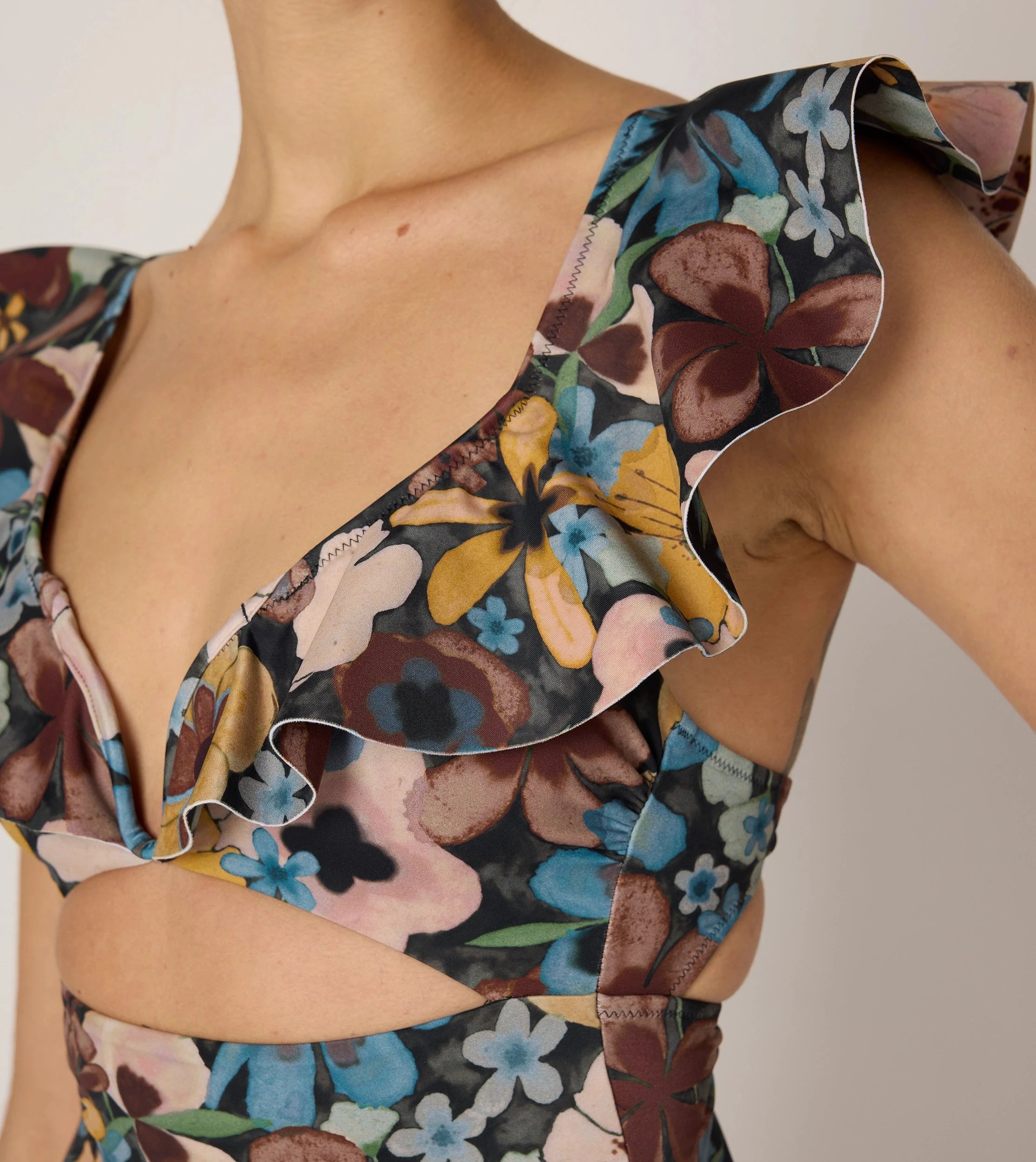 Harlow One Piece Swimsuit | Floral Print Foraged Violets Design - Perfect for Beach Vacations, Pool Parties & Summer Getaways