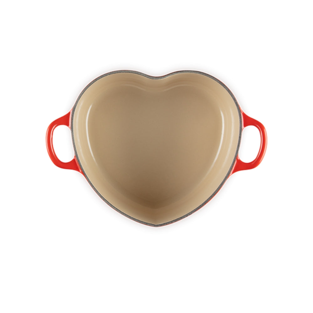 Le Creuset 1.9L Heart-Shaped Cast Iron Casserole Dish - Cherry Red | Enameled Dutch Oven for Baking, Roasting & Serving | Perfect for Valentine's Day, Anniversaries & Romantic Dinners
