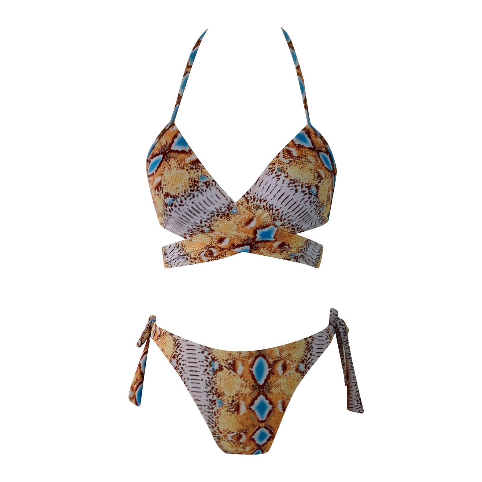 Women's Snake Print High Waist Bikini Set - Sexy Two Piece Swimwear for Beach, Pool & Vacation | Trendy Summer Swimsuits for Women