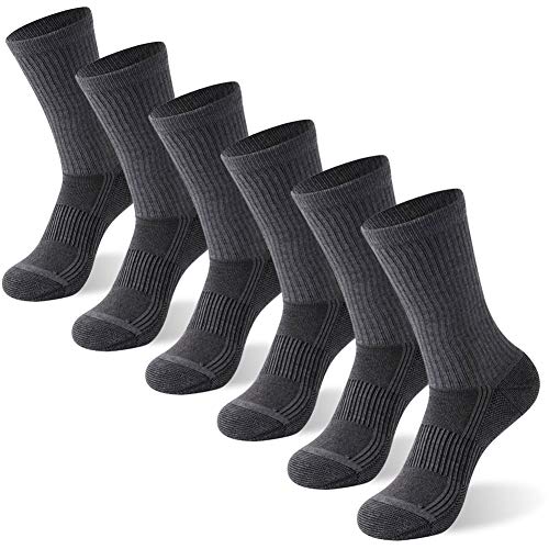 6 Pairs- Dark Gray Crew