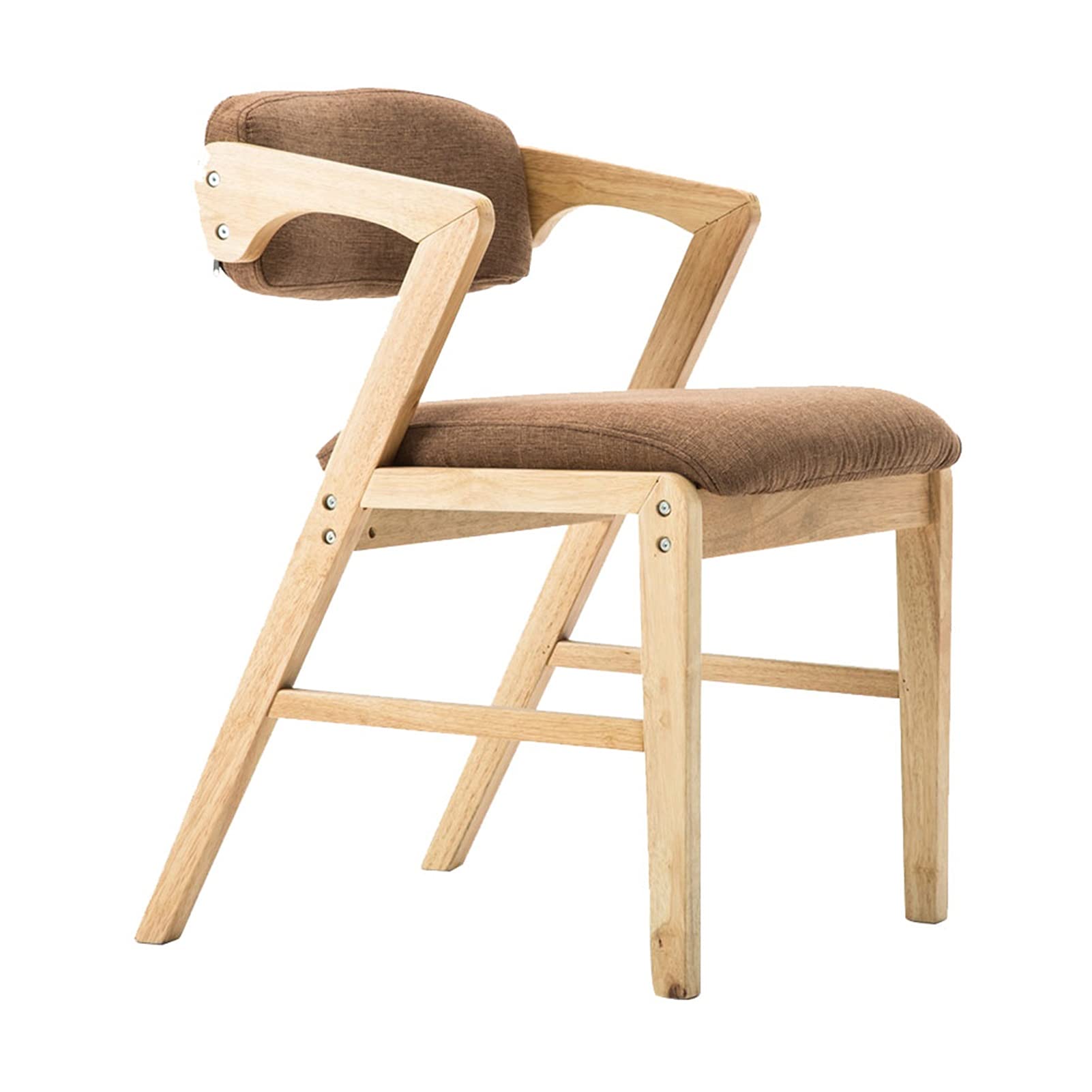 **SJWA Linen Upholstered Dining Chair - Brown - Sturdy & Comfortable Living Room, Bedroom, Reception Armchair for Home & Office Use**