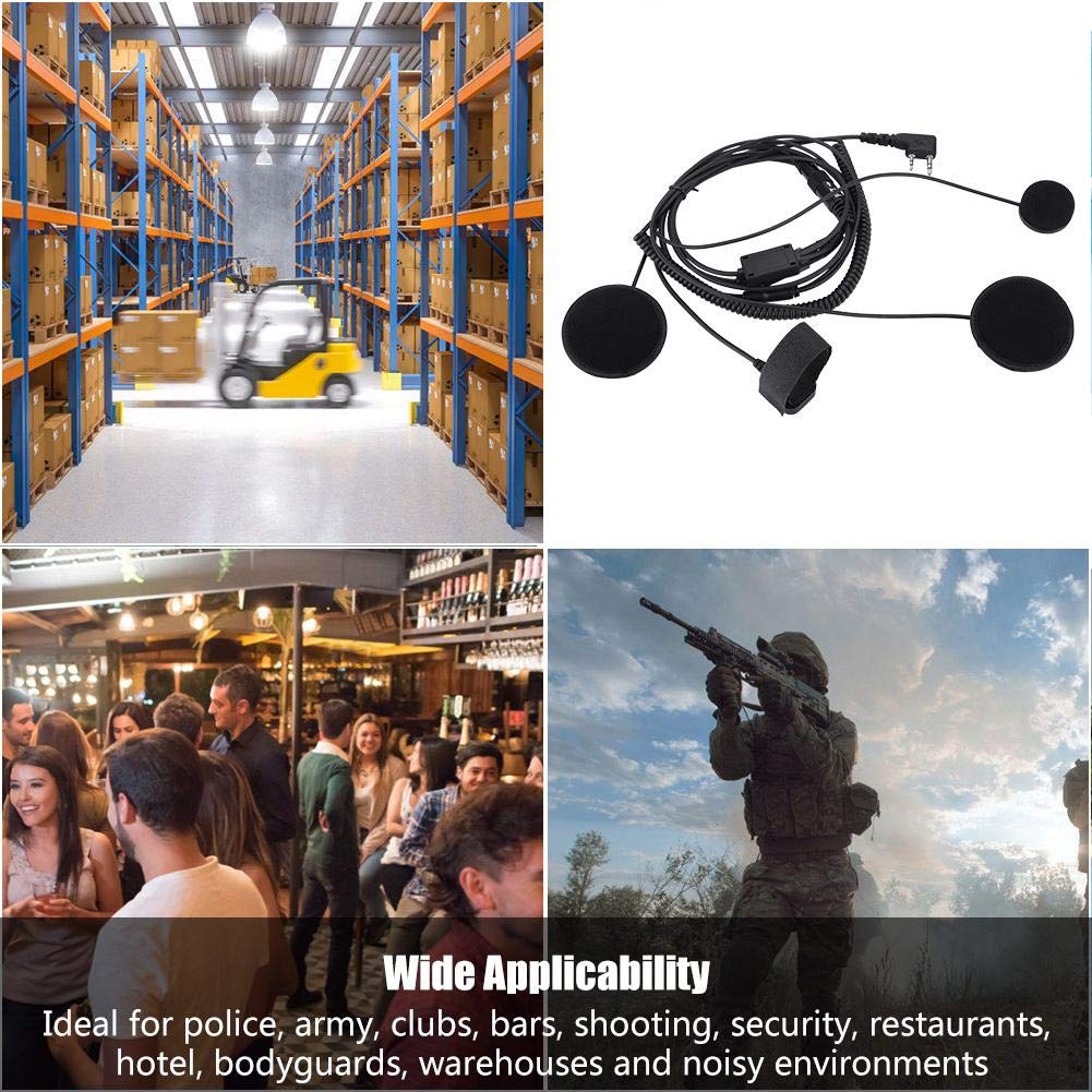 Motorcycle Helmet Headset with PTT & Microphone - Compatible with Two-Way Radios & Walkie Talkies - Ideal for Riding, Group Tours & Off-Road Adventures