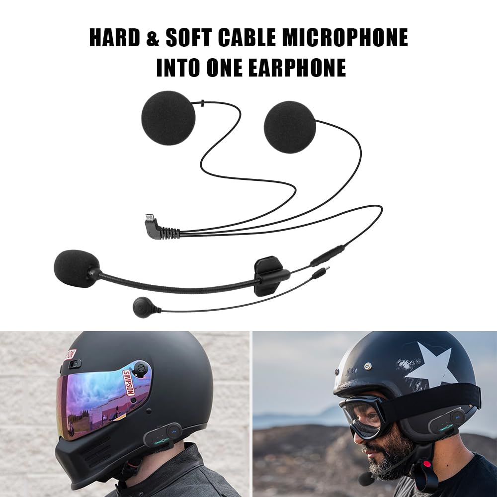 FreedConn TCOM-VB Motorcycle Helmet Bluetooth Intercom Kit - 800m Range, FM Radio, MP3, GPS & Phone Connectivity for 2-3 Riders - Perfect for Group Rides, Touring & Adventure Motorcycling (1 Pack)