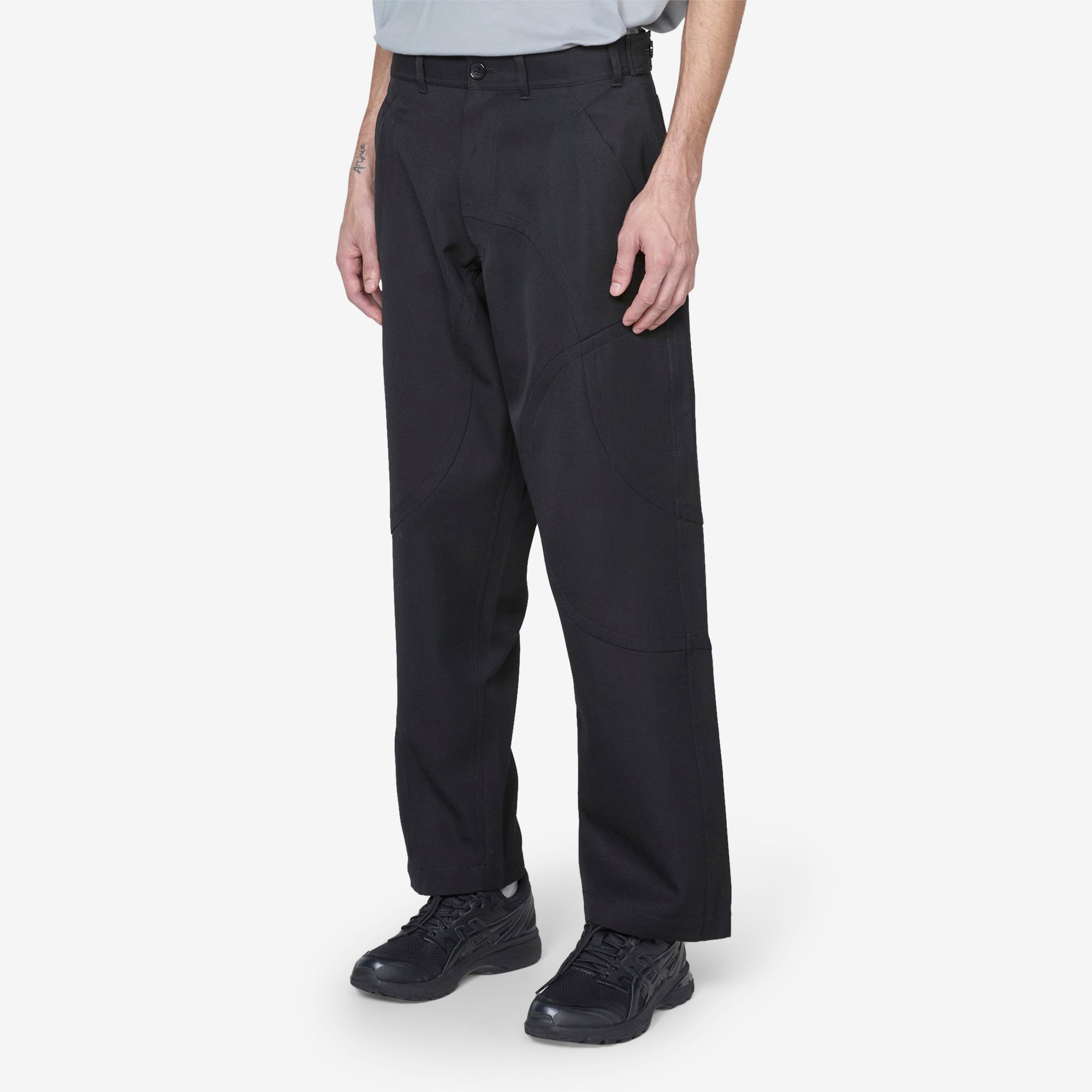 Curve Panelled High Waist Black Pants for Women - Slim Fit Stretch Trousers for Work, Office & Casual Wear