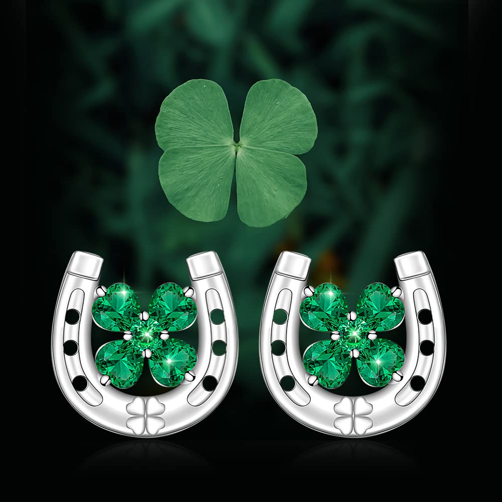 Festive Sterling Silver Stud Earrings for Women - Mardi Gras Shamrock, Christmas Reindeer, Dinosaur, Cow, Llama & Halloween Spider Designs | Holiday Party Jewelry Gifts for Christmas, Halloween & St. Patrick's Day Celebrations