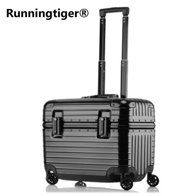 18-Inch Captain Airborne Aluminum Frame Camera Bag - Fashionable Luggage Box with Smooth Female Casters for Travel & Photography (Perfect for Air Travel, Photo Shoots & Business Trips)