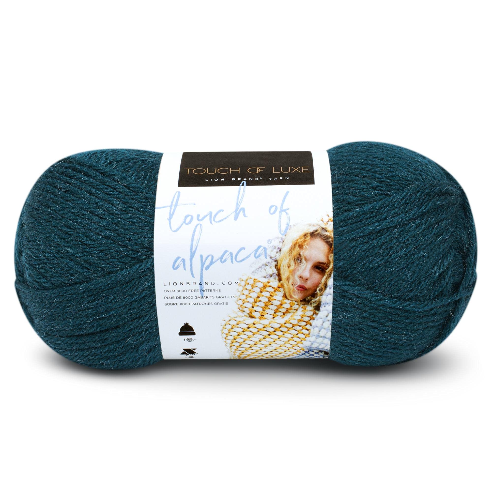 Lion Brand Yarn Touch of Alpaca - 1 Skein Soft Jade Green Knitting Yarn for Crochet, Scarves, Sweaters & DIY Crafts