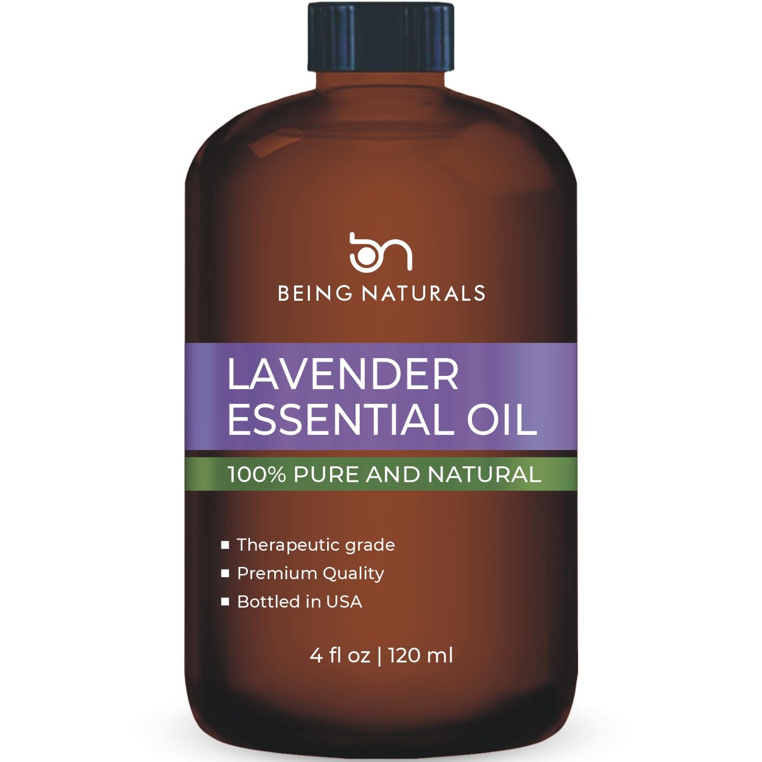 Lavender Essential Oil 4 FL OZ (118ml) - 100% Pure & Natural Therapeutic Grade Aromatherapy Oil with Glass Dropper for Relaxation, Sleep & Stress Relief - Perfect for Diffusers, Massage & Skincare