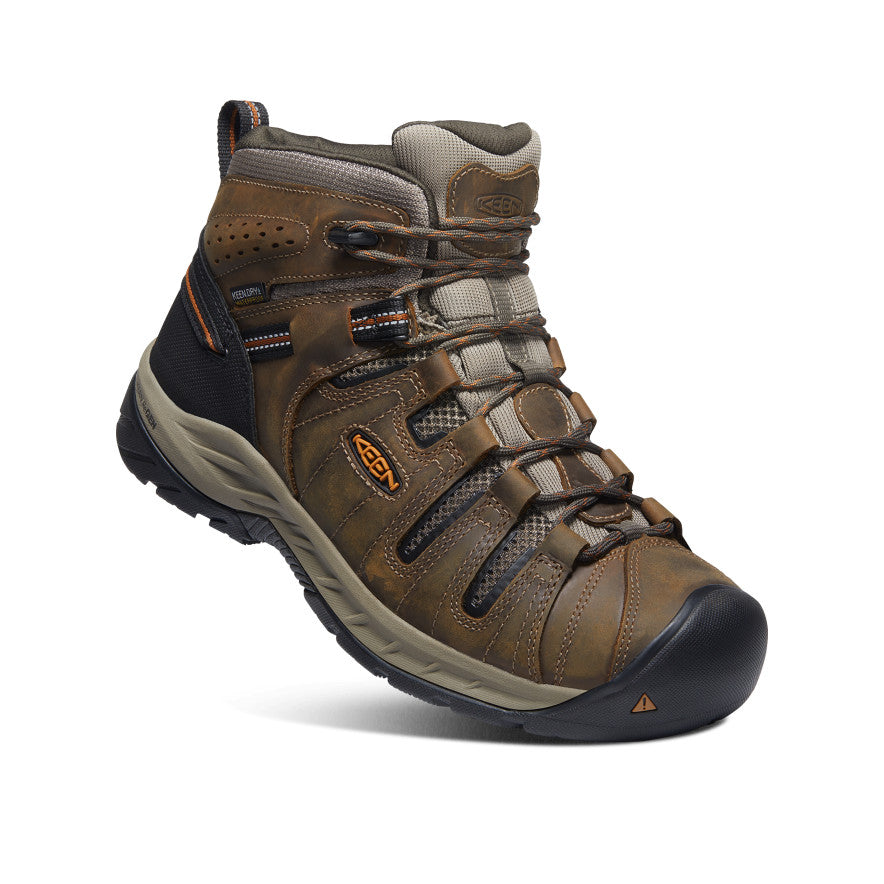 Men's Flint II Waterproof Mid Soft Toe Work Boots - Black Olive/Brindle | Durable & Comfortable for Construction, Hiking & Outdoor Work