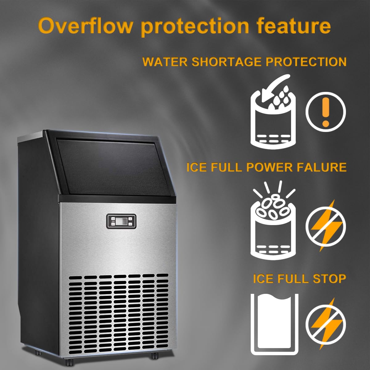 Commercial Under Counter Nugget Ice Maker with Drain Pump - 100lbs/24h Capacity, 33lbs Storage - Clear Crushed Sonic Ice Machine for Restaurants, Bars, RV, Coffee Shops & Outdoor Use - 15 Inch Compact Design