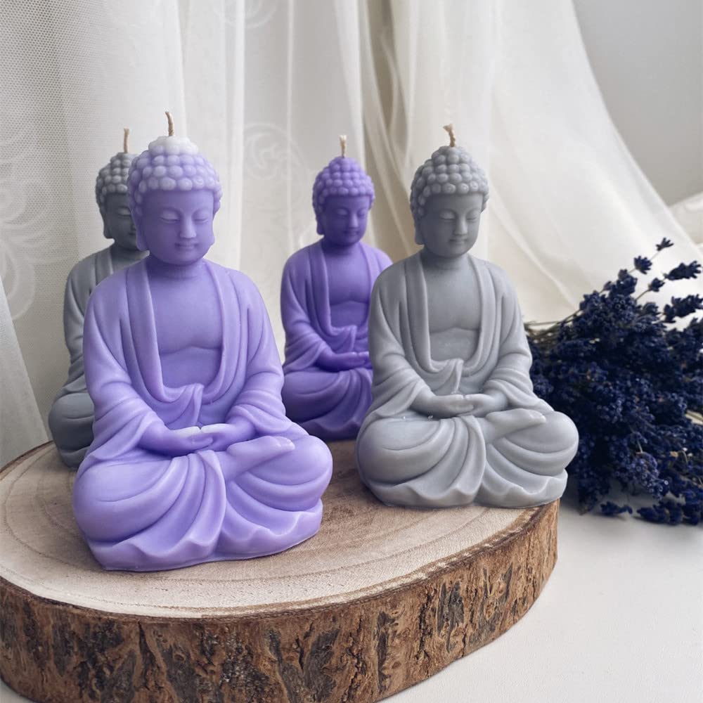 Large Buddha Candle Silicone Mold - DIY Handmade Candle Making Kit for Resin, Gypsum, Cement Crafts - Perfect for Home Decor, Meditation Spaces & Spiritual Gifts