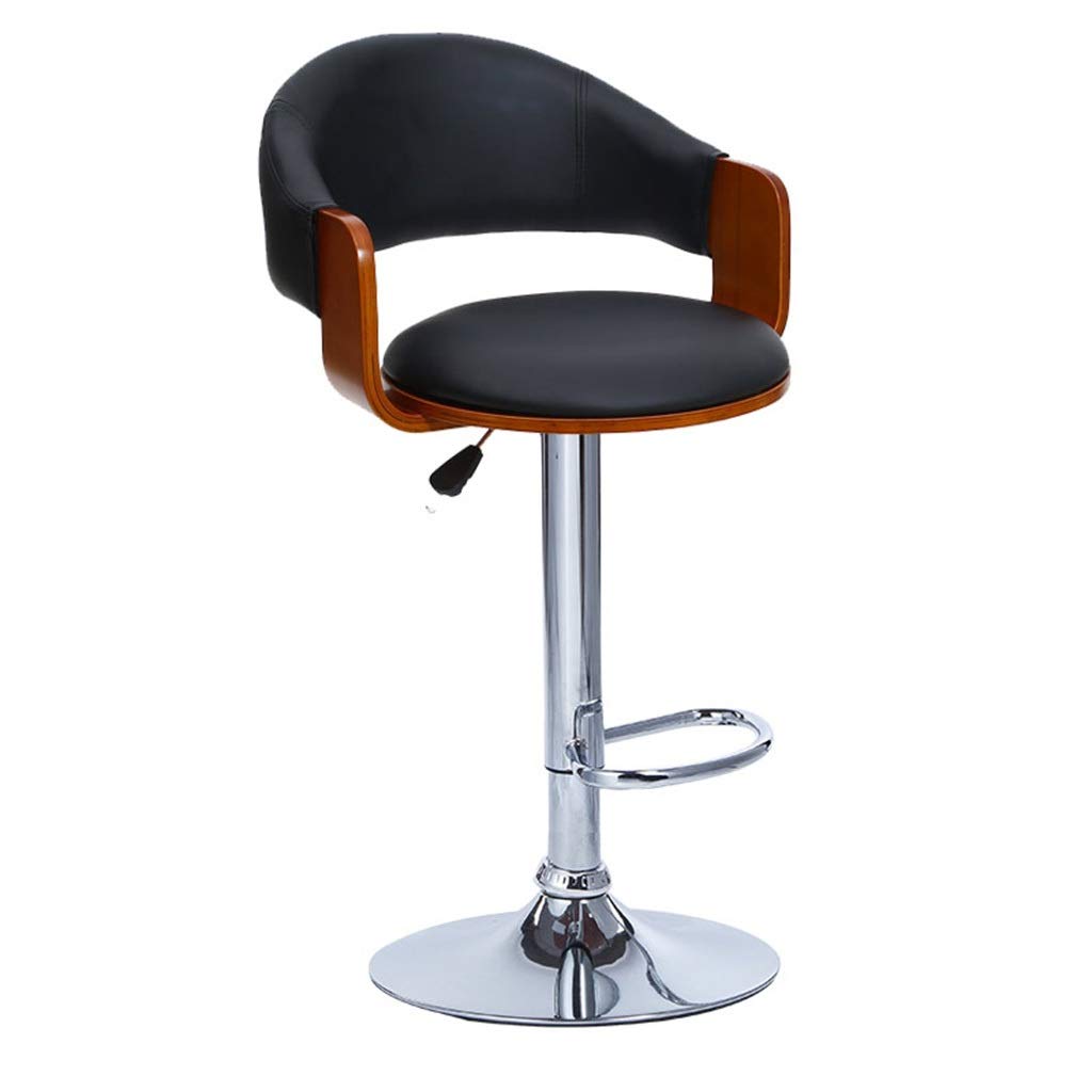 **Swivel Bar Stool - Solid Wood Backless Bar Chair, Retro American Style, Adjustable Height 60-80cm - Perfect for Kitchen Island, Home Bar, Office & Gaming Setup (Color: High Section, Size: A) - WEIYV**