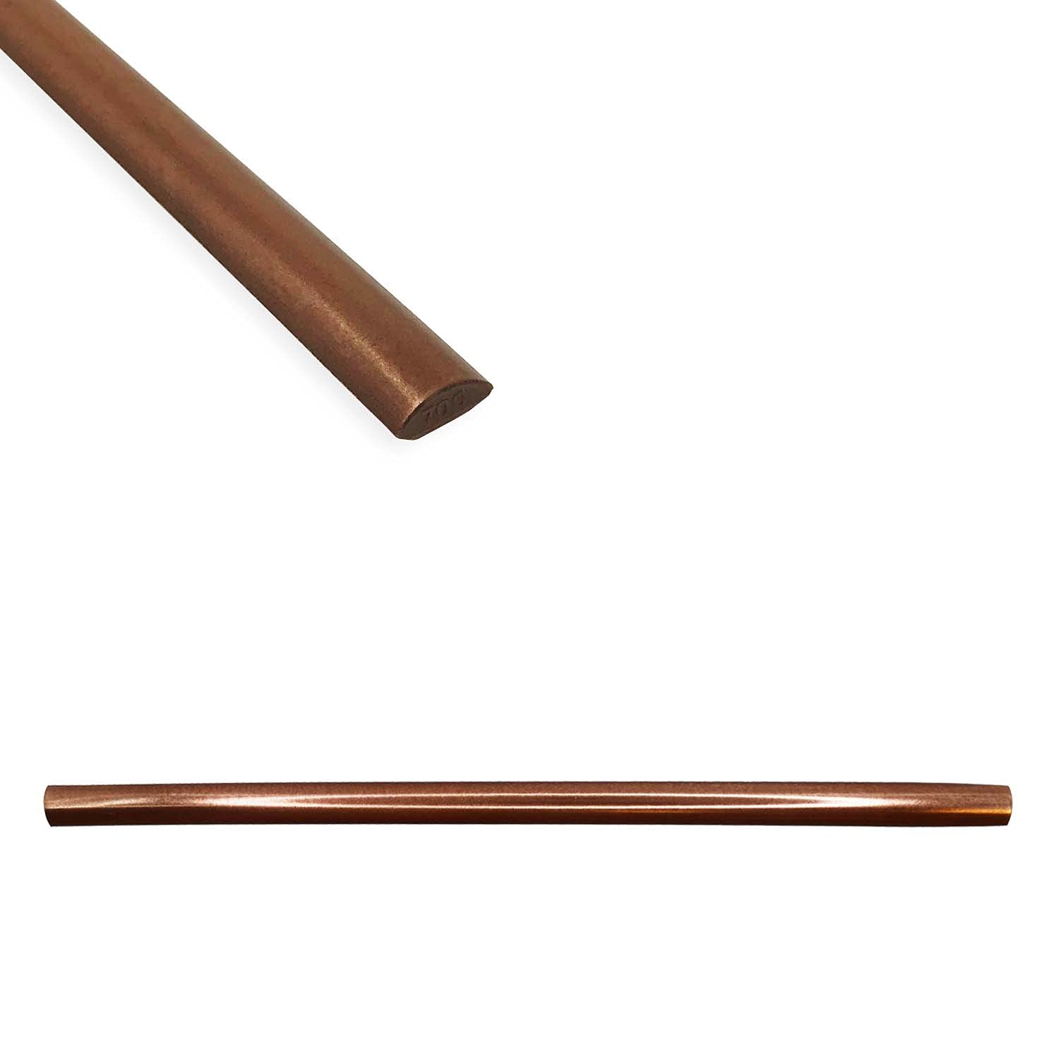 Questech Quarter Round Tile Trim - 1/2 x 12 Inch Copper Shower Tile Edge Trim | Decorative Jolly Tile Liner Cap for Kitchen Backsplash & Bathroom Shower | 12 Pack | Perfect for DIY Home Renovation & Waterproof Edge Protection